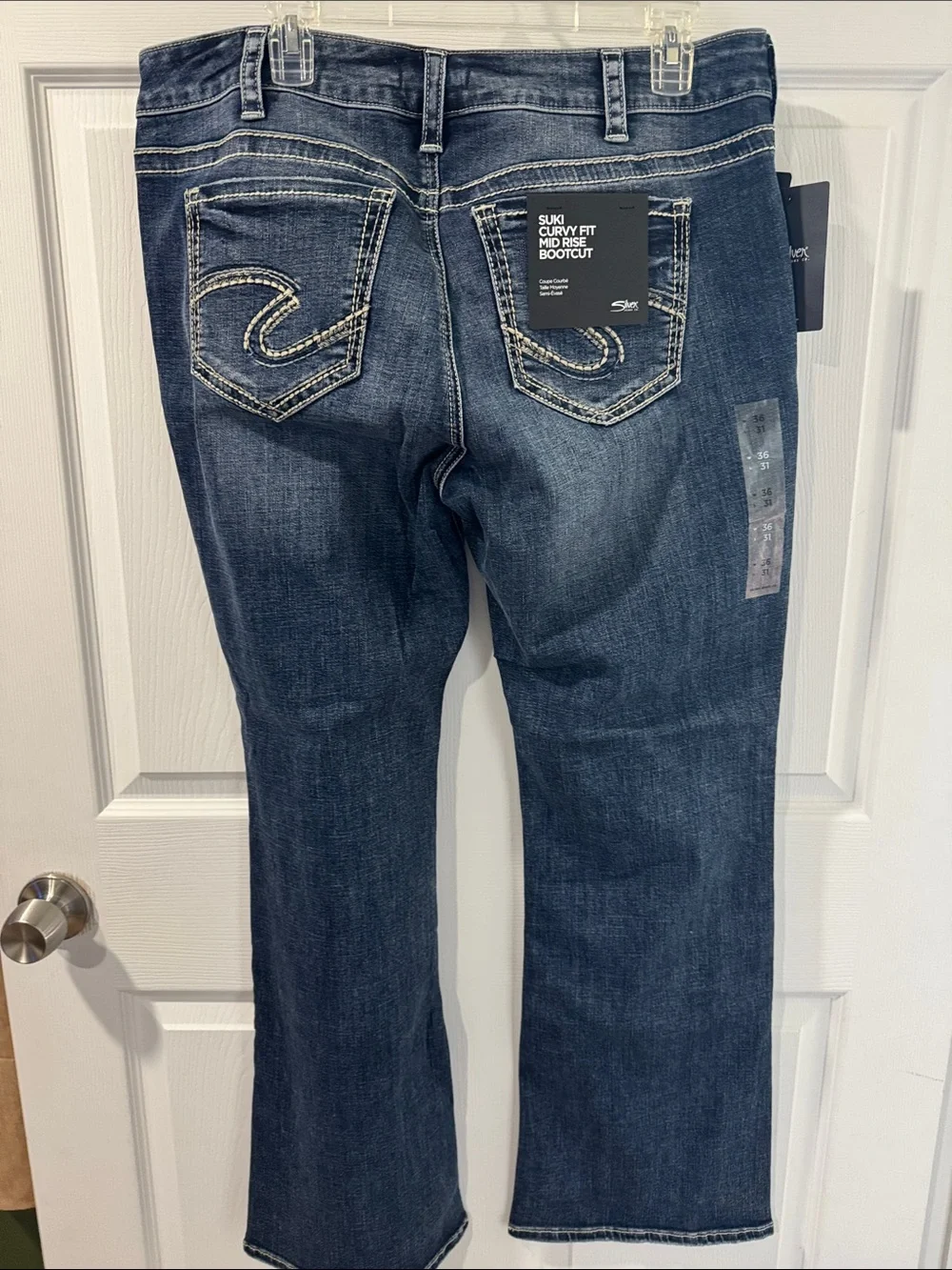 Silver Jeans Women's Flare Dark Blue Stretch Denim